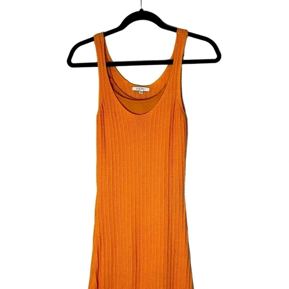 Z Supply Brayden Crotchet Knit Midi Dress in Papaya - Picture 8 of 16